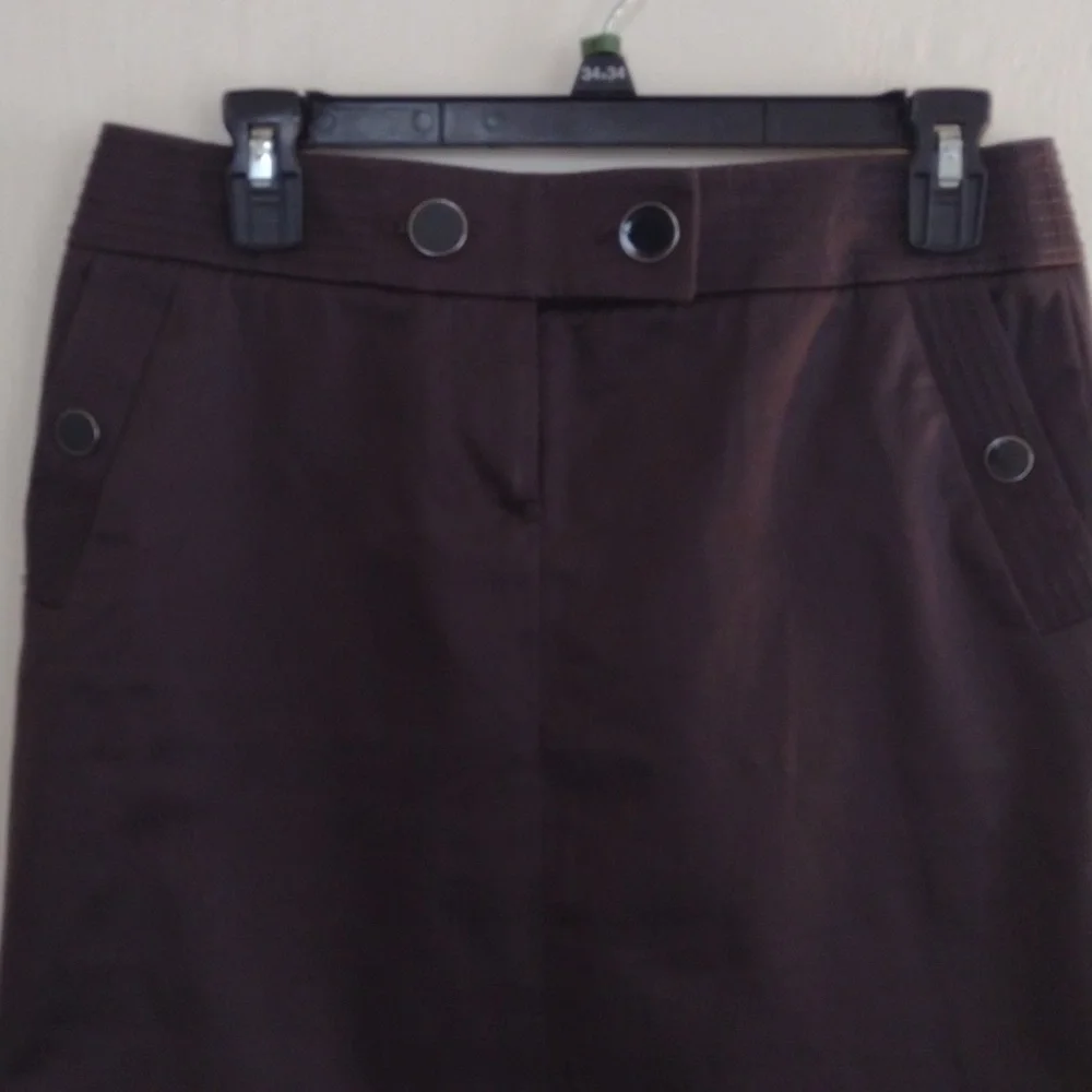 J. Crew Dark Brown Pencil Skirt w/ Pockets Like New Size 2